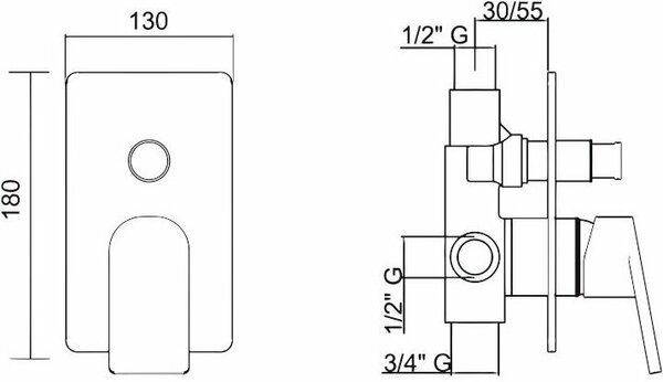 Смеситель для душа Cezares Fusion FUSION-VDIM-CNE